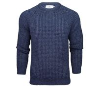 Xact Mens Chunky Fisherman Knit Jumper, Crew Neck, Raglan Sleeve