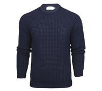 Xact Men's Chunky Fisherman Knit Jumper, Crew Neck, Raglan Sleeve