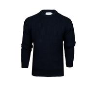 Xact Men's Chunky Fisherman Knit Jumper, Crew Neck, Raglan Sleeve (Navy) S