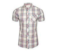 Xact Mens Cotton Checked Shirt - Short Sleeved (Nerva - Rose) XXXL
