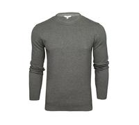 Xact Men's Classic Fine Knit 100% Cotton Crew Neck Jumper, Smart Casual Sweater for Everyday Wear (Dark Charcoal) XXL