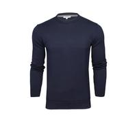 Xact Men's Classic Fine Knit 100% Cotton Crew Neck Jumper, Smart Casual Sweater for Everyday Wear (Dark Navy) M