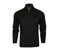 Xact Mens Cotton Rich 1/4 Zip Knit Jumper (Black) XL