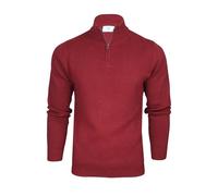 Xact Mens Cotton Rich 1/4 Zip Knit Jumper (Burgundy) XXL