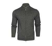 Xact Mens Cotton Rich Full Zip Cardigan Jumper (Dark Grey Marl) S