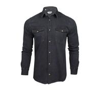 Xact Mens Denim Shirt 6.6oz Long Sleeve Slim Fit Cotton Western Casual