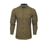 Xact Men's Gingham Check Shirt with Button-Down Collar - Long Sleeved (Mustard/Navy) M