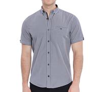 Xact Mens Gingham Check Shirt with Button-Down Collar - Short Sleeved
