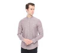 Xact Mens Grandad Collar Nehru Oxford Shirt Gustus Long Sleeved - Slim Fit