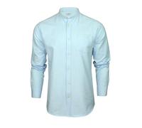 Xact Mens Grandad Collar Nehru Oxford Shirt 'Gustus' Long Sleeved - Slim Fit (Riviera) S