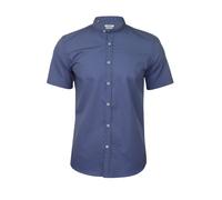 Xact Mens Grandad Nehru Collar Plain Poplin Shirt, Short Sleeved, Slim Fit