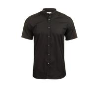 Xact Mens Grandad Nehru Collar Plain Poplin Shirt, Short Sleeved, Slim Fit