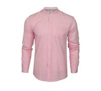 Xact Long Sleeved Linen Grandad Nehru Shirt (Pink) XXXL