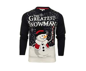 Xact Mens Greatest Snowman' Christmas/Xmas Jumper (Blue) L