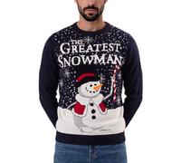 Xact Mens Greatest Snowman' Christmas/Xmas Jumper (Blue) L