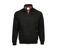 Xact Men's Soft Cotton Harrington Bomber Jacket - Classic Mod Retro Style, Tartan Check Lining, Regular Fit, Lightweight Spring Autumn & Fall Car Coat (Black) M