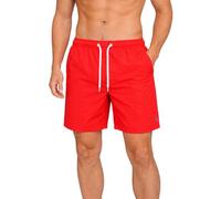 Xact Men's Hawaiian Swim Board Surfing Shorts, Zip Pockets, Mesh Brief Lining, Quick Dry