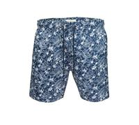 Xact Men's Hawaiian Swim Board Surfing Shorts, Zip Pockets, Mesh Brief Lining, Quick Dry (Navy/White - 137) S