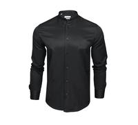 Xact Mens Herringbone Grandad/ Band Collar Shirt, Long Sleeved, Regular Fit