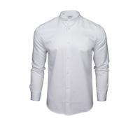 Xact Mens Herringbone Grandad/ Band Collar Shirt, Long Sleeved, Regular Fit