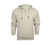 Xact Men's Hooded Sweatshirt - 1/4 Zip Overhead, Soft Midweight Fleece-back, Cotton Blend, Regular Fit, Gym & Casual Wear (Light Grey) XL
