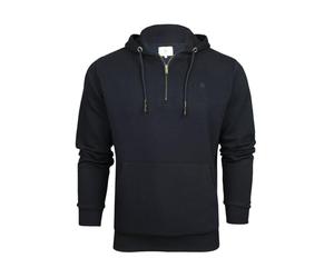Xact Men's Hooded Sweatshirt - 1/4 Zip Overhead, Soft Midweight Fleece-back, Cotton Blend, Regular Fit, Gym & Casual Wear (Sky Captain Navy) S