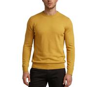 Xact Men’s 100% Cotton Premium 12-Gauge Knit Crew Neck Jumper - Lightweight Soft Pullover Sweater for Smart Casual (Mustard) XL
