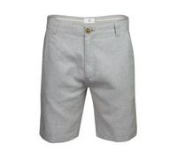 Xact Mens Linen 9 Inch Tailored Chino Shorts, Regular Fit (Grey (Linen)) 32