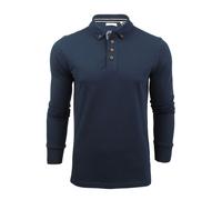 Xact Men's Long-Sleeved Polo T-Shirt, 100% Cotton Pique, Slim Fit (Ocean Blue) S