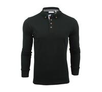Xact Mens Long Sleeve Polo Shirt 100% Cotton Pique Slim Fit Button Collar