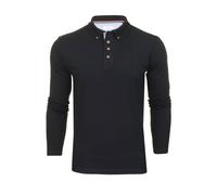 Xact Men's Long-Sleeved Polo T-Shirt, 100% Cotton Pique, Slim Fit (Dark Navy) XL