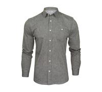 Xact Mens Long Sleeved Linen Shirt, Regular Fit, Standard Collar, Chest Pocket
