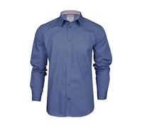Xact Men's Long Sleeved Plain Poplin Shirt, Regular Fit (Dusky Blue) M