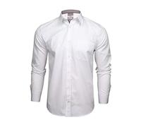 Xact Men's Long Sleeved Plain Poplin Shirt, Regular Fit (White) XXXL