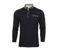 Xact Mens Long-Sleeved Polo T-Shirt, 100% Cotton Pique, Slim Fit, Contrast