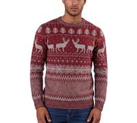 Xact Men's Nordic Fair Isle 'Reindeer' Xmas/Christmas Jumper | Nordic Fair Isle Design | Reindeer, Trees & Snowflakes | Crew Neck | Regular Fit | Warm Acrylic Knit