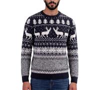 Xact Men's Nordic Fair Isle 'Reindeer' Xmas/Christmas Jumper | Nordic Fair Isle Design | Reindeer, Trees & Snowflakes | Crew Neck | Regular Fit | Warm Acrylic Knit