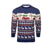 Xact Men's Nordic Fairisle Crew Neck Christmas Jumper (Driving Home - Christmas Red) XXL
