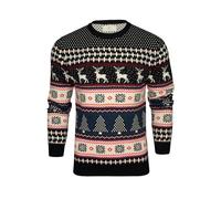 Xact Men's Nordic Fairisle Crew Neck Christmas Jumper (Fairisle - Ink) XXXL