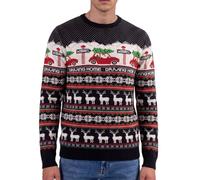 Xact Men's Nordic Fairisle Crew Neck Christmas Jumper (Driving Home - Ink) L