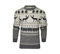 Xact Men's Nordic 'Reindeer' Xmas/Christmas Jumper (Ecru) S