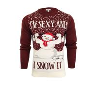 Xact Mens Novelty Funny Christmas Jumper, Sexy & I Snow It/ Greatest Snowman