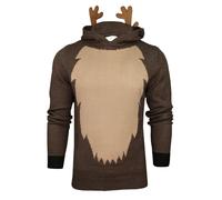 Xact Men's Novelty Hooded Christmas Jumper (Rudolph_) L