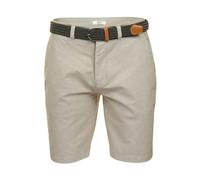 Xact Mens Cotton Oxford Chino Shorts with Belt, Regular Fit (Oxford Stone) 32
