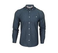 Xact Men's Oxford Long Sleeved Shirt, Button-Down Collar, Cotton Rich, Regular Fit (Denim Blue) M