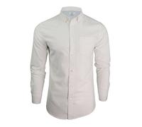 Xact Men's Plain Cotton Oxford Shirt, Under-Button Collar, Long Sleeved (White) XXL