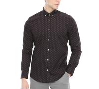 Xact Mens Polka Dot Shirt, 100% Cotton, Slim Fit, Long Sleeve, Button-Down