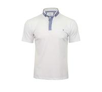 Xact Mens Polo Shirts for Men Adult Cotton Stretch Short Sleeve T Shirt, Smart Casual Button Down Collar Jersey Top, Breathable Regular Fit, Work Golf Travel UK (White) XXL