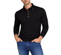 Xact Mens Long-Sleeved Polo T-Shirt, 100% Cotton Pique, Slim Fit