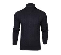Xact Mens Roll Neck Cable Knit Jumper